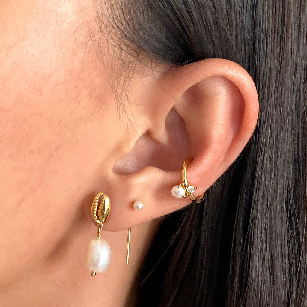 Pearl Solo Cuff Sterling Silver, Handcrafted in 925 sterling silver