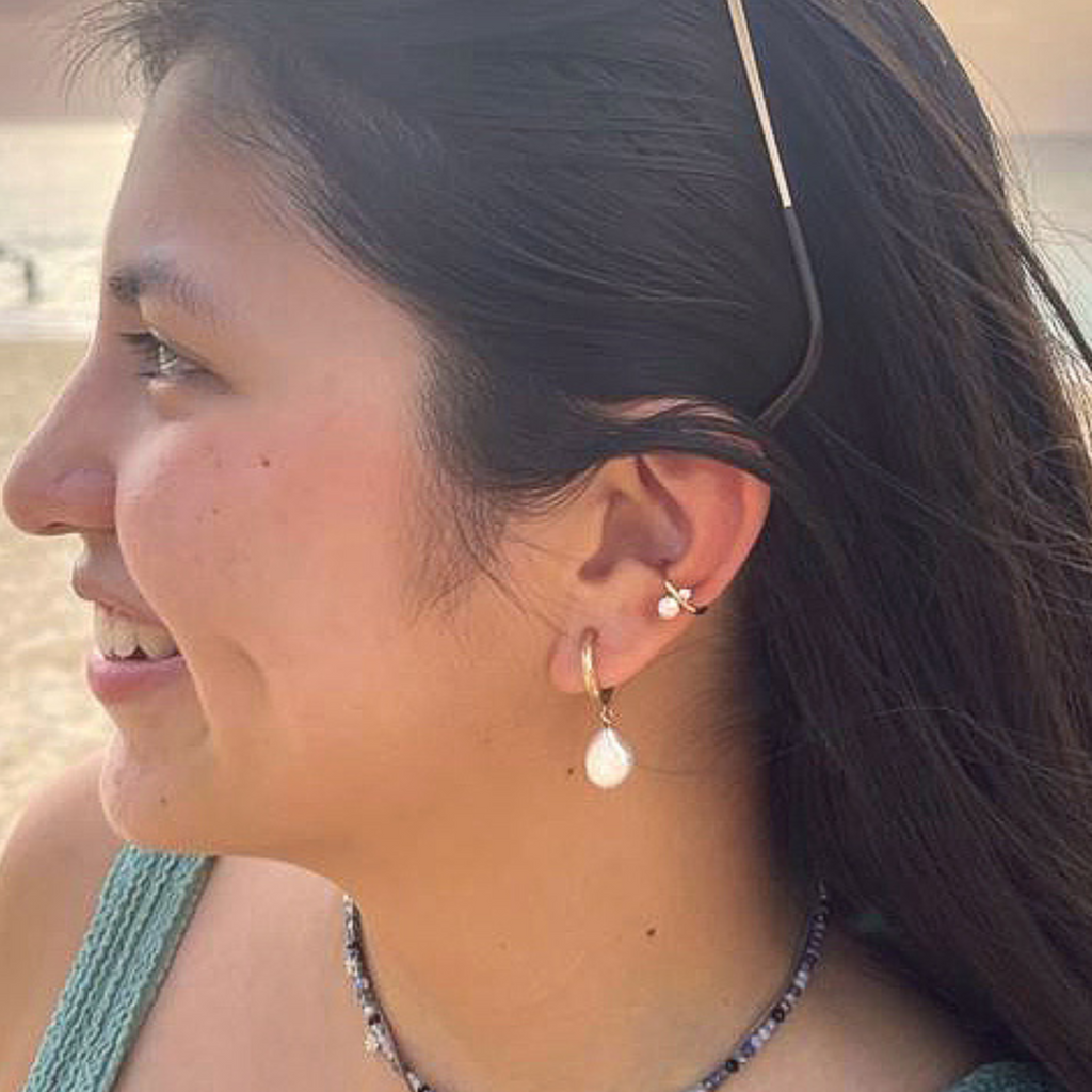 Pearl Solo Cuff Sterling Silver, Handcrafted in 925 sterling silver