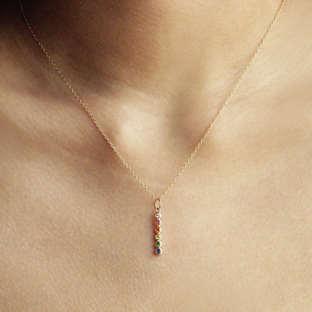 Rainbow Bezel Pendant, Handcrafted in 925 sterling silver