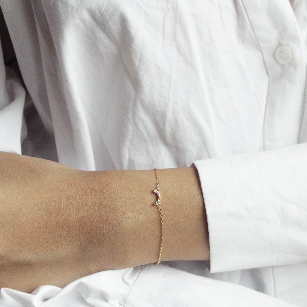 Rainbow Curve Bracelet, Handcrafted in 925 sterling silver