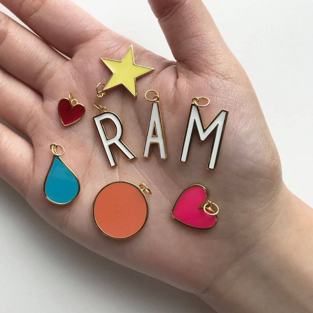 Round Coral Charm Pendant, Handcrafted in 925 Sterling Silver