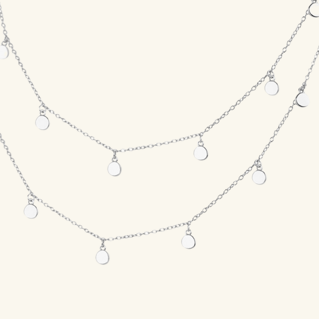 Saskia Layered Necklace, Handcrafted in 925 Sterling Silver