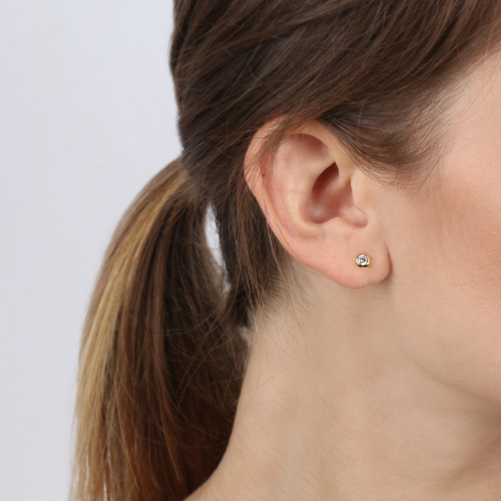 Single Mini Arden Stud,Made in 18k Solid Gold