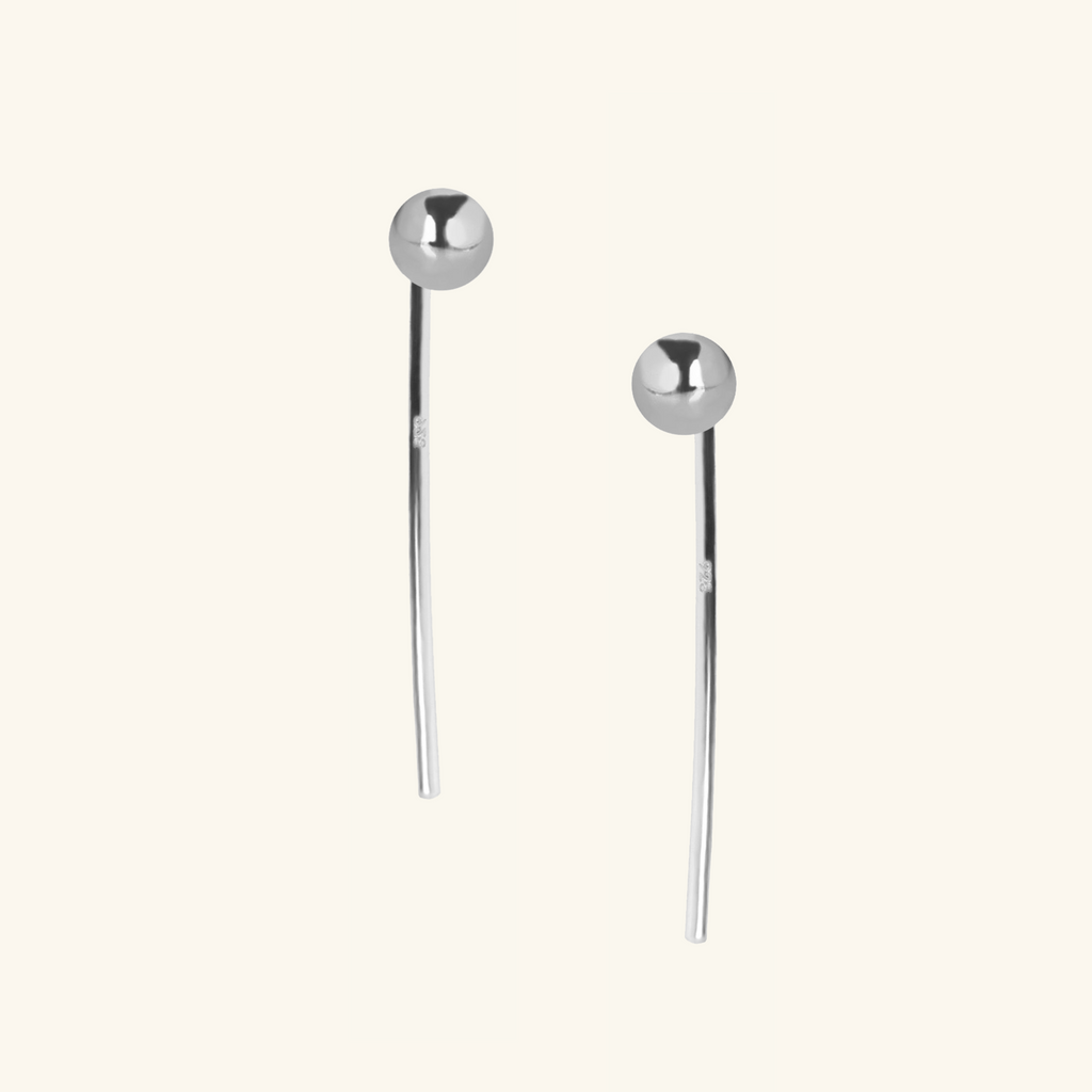 Sphere Ear Threaders Sterling Silver,Handcrafted in 925 Sterling silver