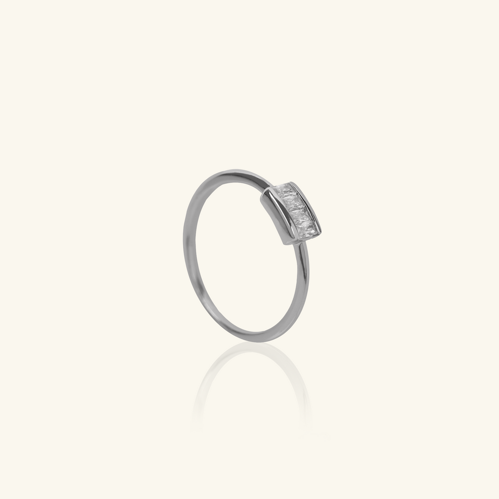 Square Bar Ring Sterling Silver.Handcrafted in 925 Sterling Silver