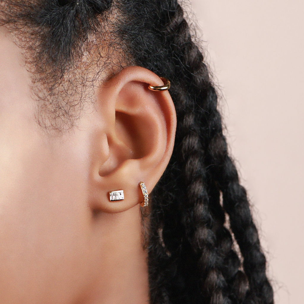 Square Bar Studs,Handcrafted in 925 Sterling Silver