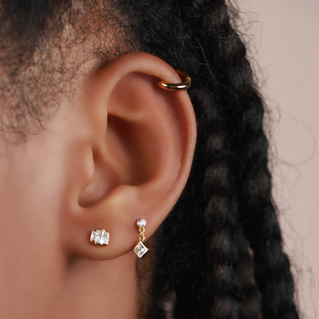 Square Drop Earrings,Handcrafted in 925 Sterling Silver