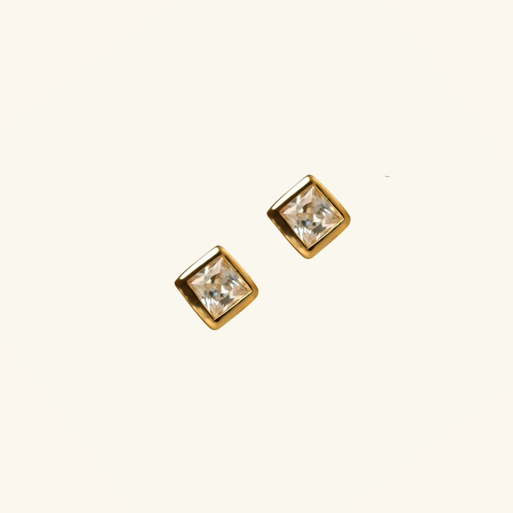 Square Studs,Handcrafted in 925 Sterling Silver
