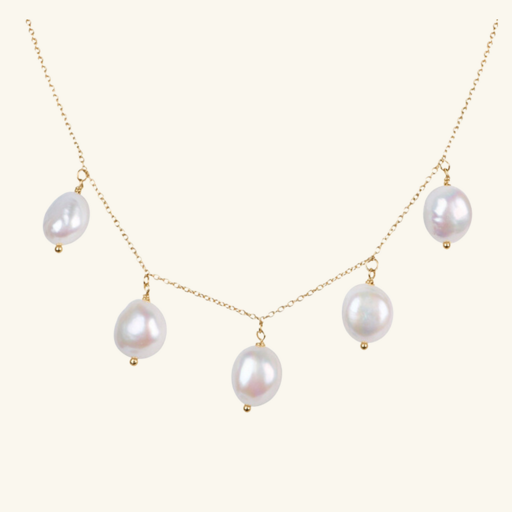 Staycation Pearl Necklace.Handcrafted in 925 Sterling Silver