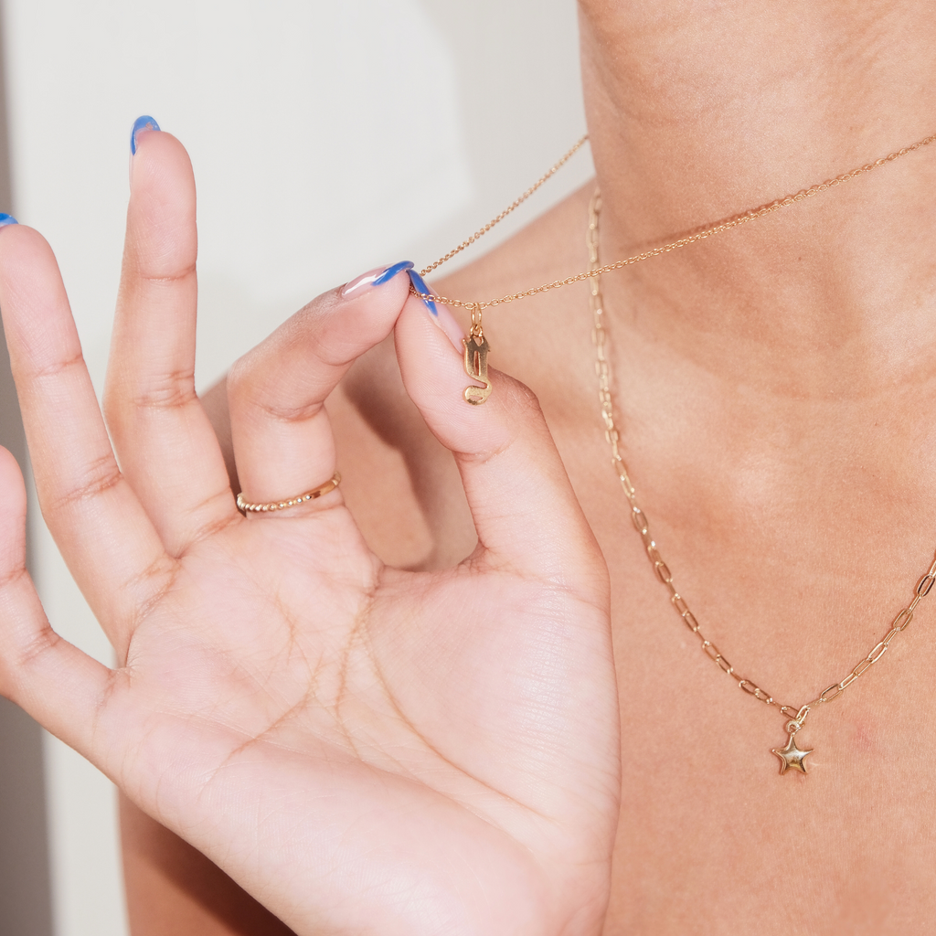 Gothic Initial Necklace, Handcrafted in 925 sterling silver