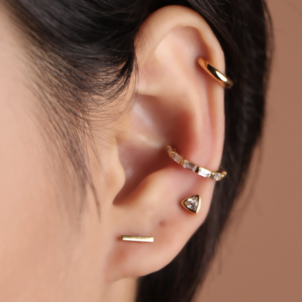 Bar Studs, Handcrafted in 925 sterling silver