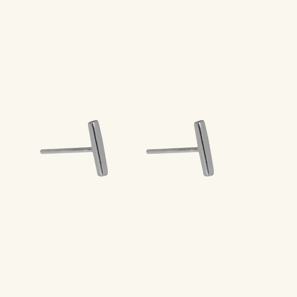 Bar Studs Sterling Silver, Handcrafted in 925 sterling silver