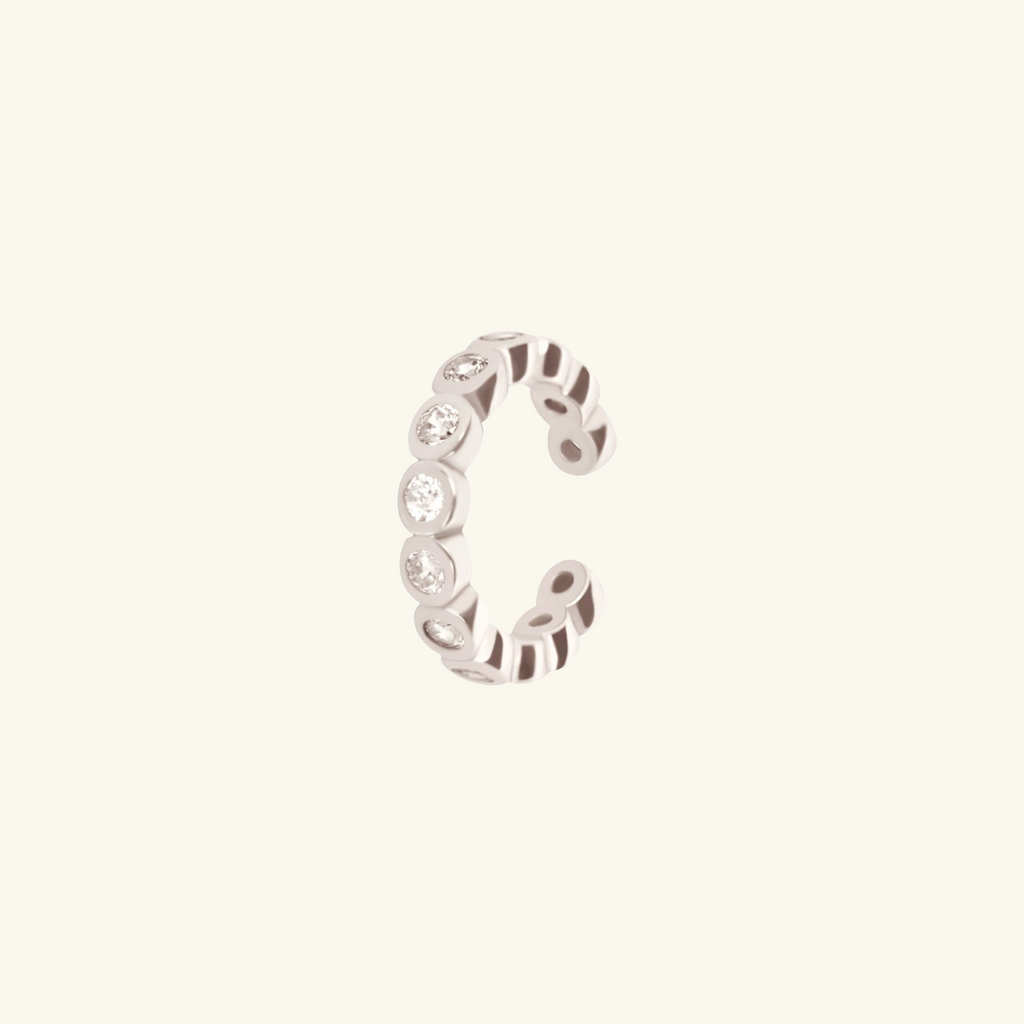 Bezel Line Cuff, 925 sterling silver