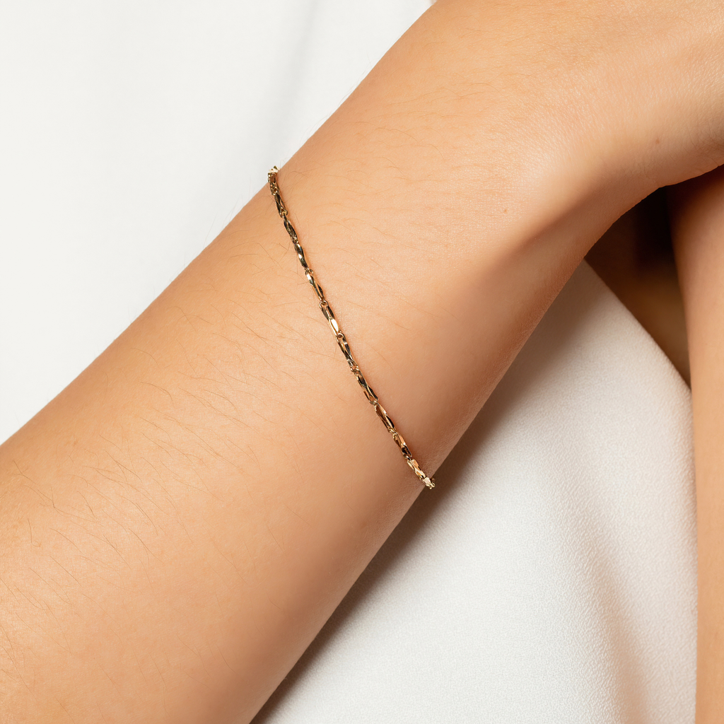 Stick Links Bracelet,Made in 14k solid gold