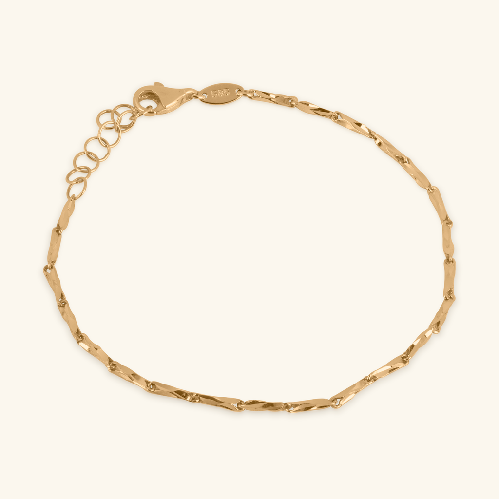 Stick Links Bracelet,Made in 14k solid gold