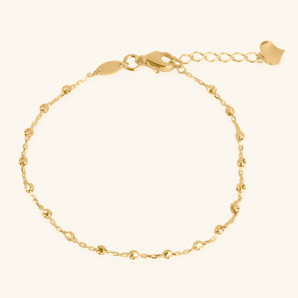 Medium Beads Bracelet, Made in 14k Solid Gold
