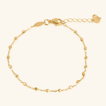 Small Beads Bracelet,Made in 14k hollowed gold