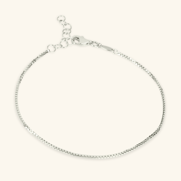 Bold Box Chain Bracelet White Gold, Made in 14k solid gold.   