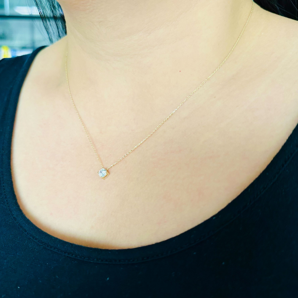 Round Necklace, Crafted from luxurious 14k solid gold