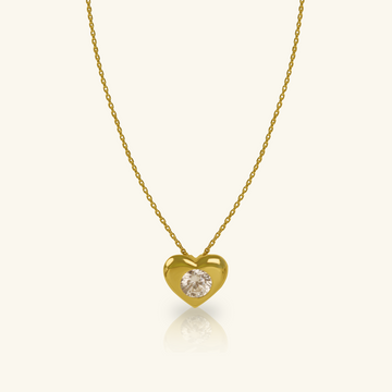 Heart Bezel Necklace, Crafted in 14k solid gold