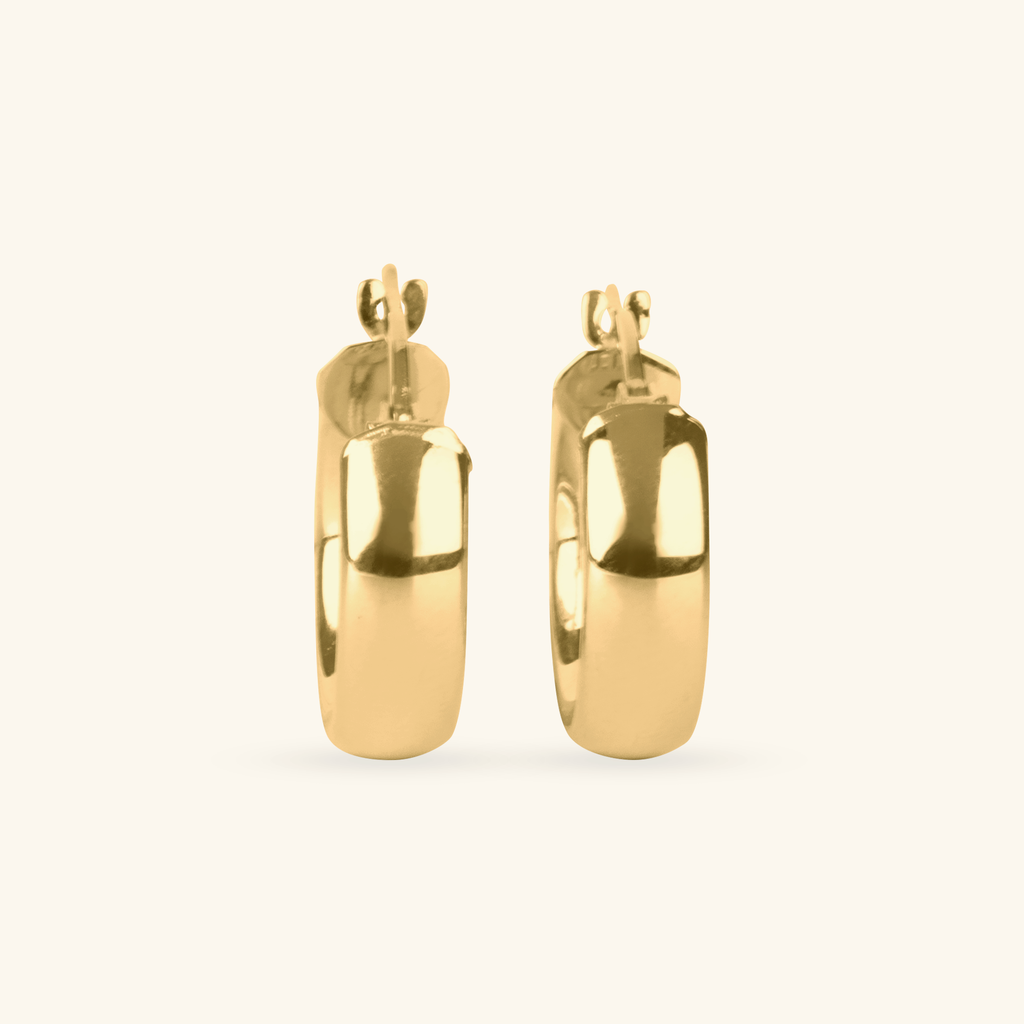 Everyday Huggie Hoops, Made in 14k solid gold.