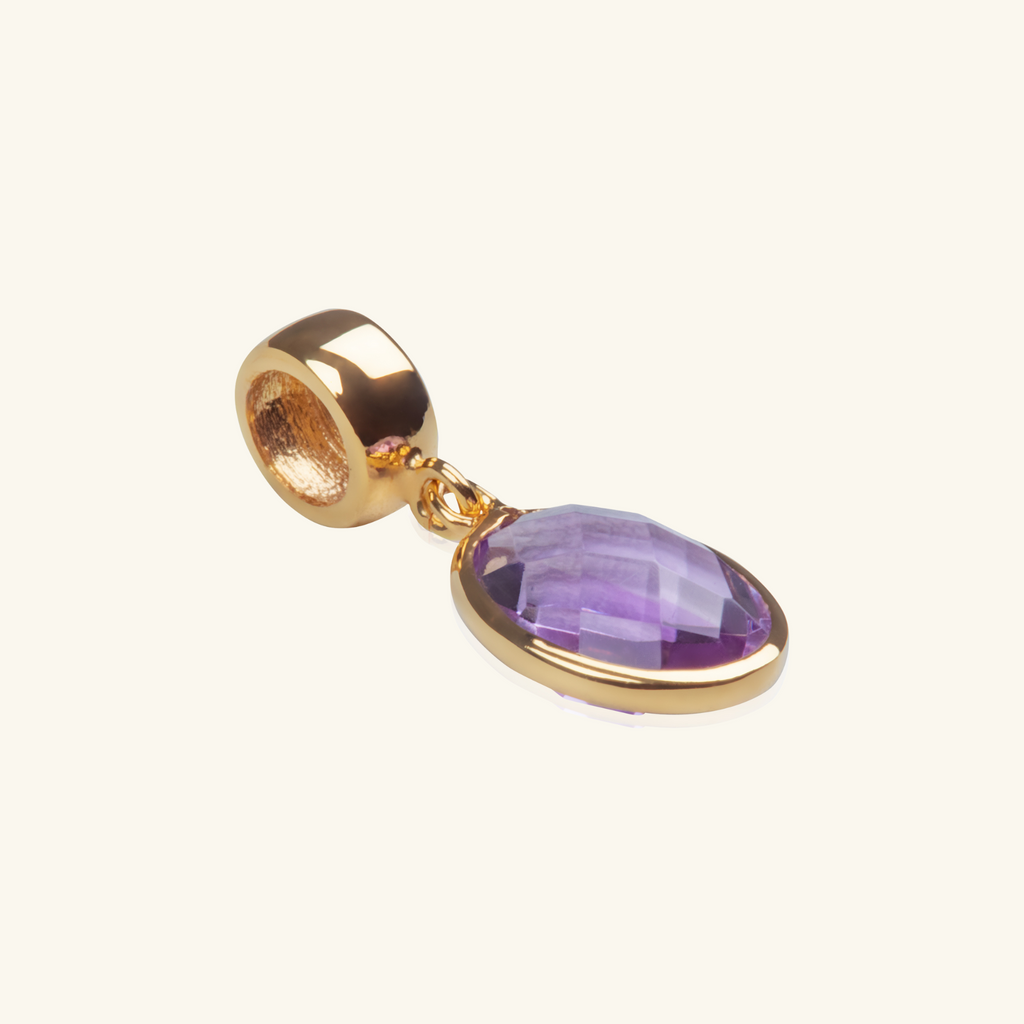 18k gold Amethyst Oval Charm– Foundry Jewelry