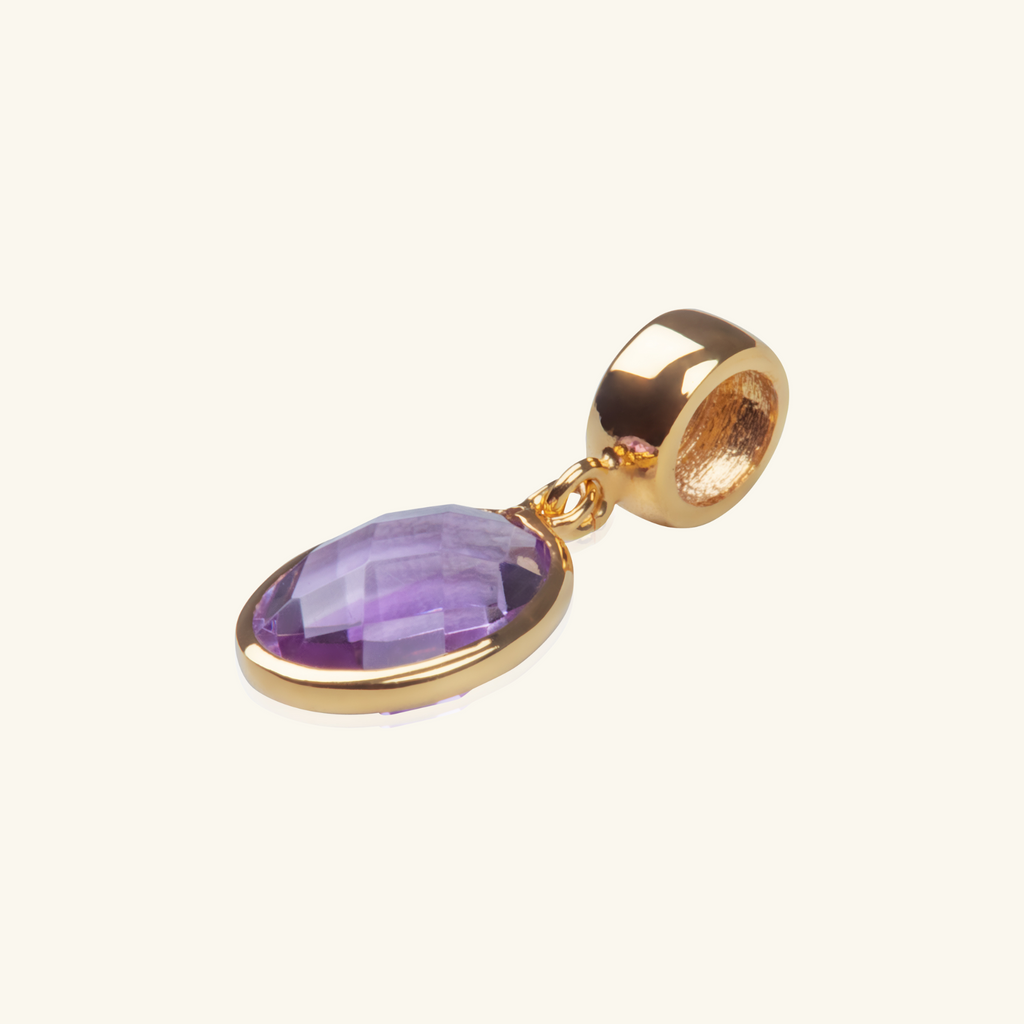 18k gold Amethyst Oval Charm– Foundry Jewelry