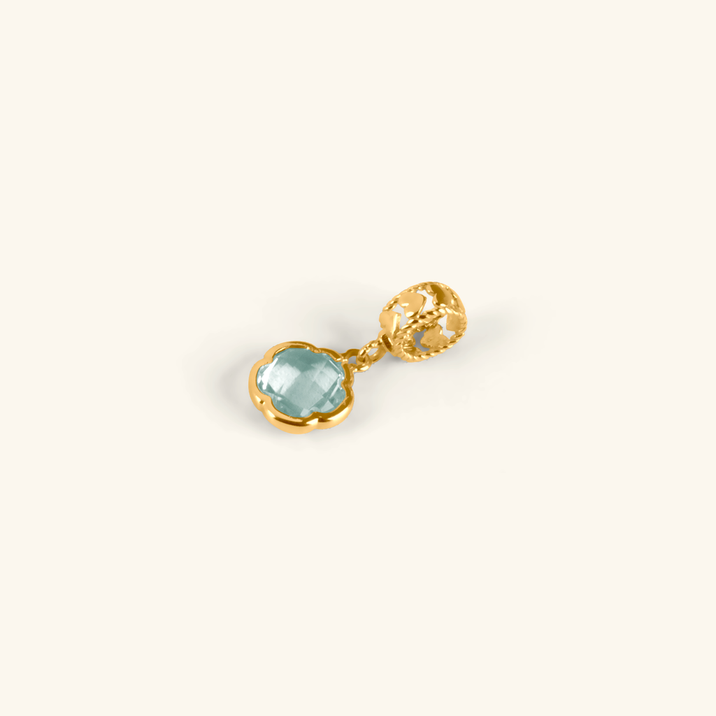 18k gold Aquamarine Flower Charm– Foundry Jewelry
