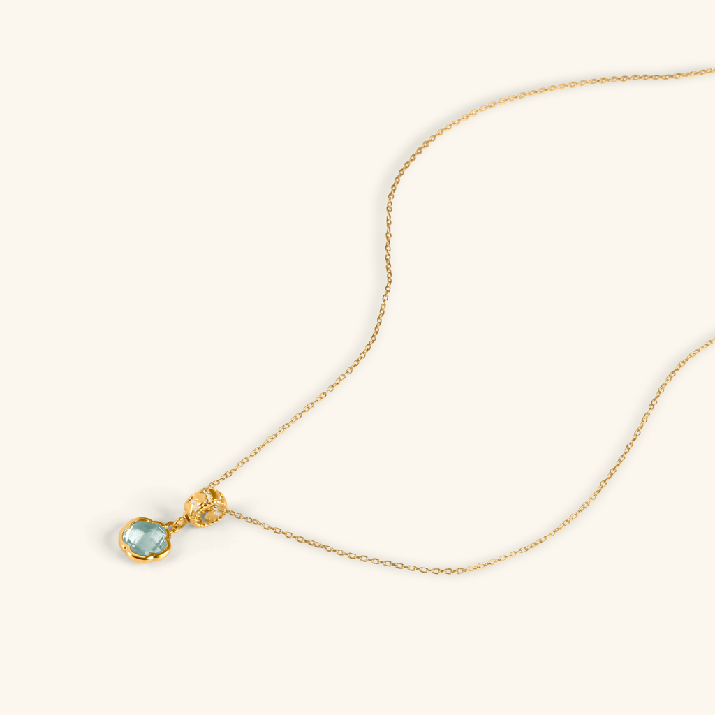 18k gold Aquamarine Flower Charm– Foundry Jewelry