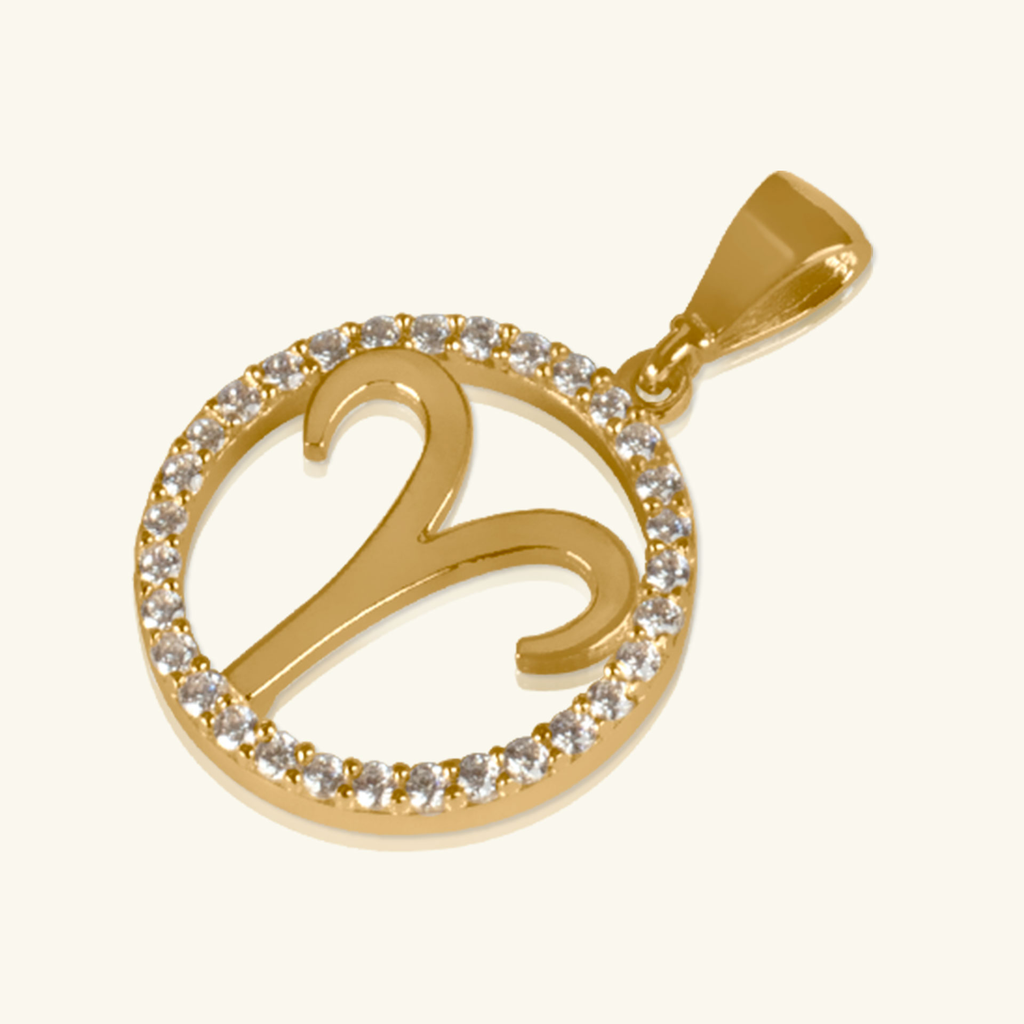 Close-up of Aries Pendant 14k gold – Foundry