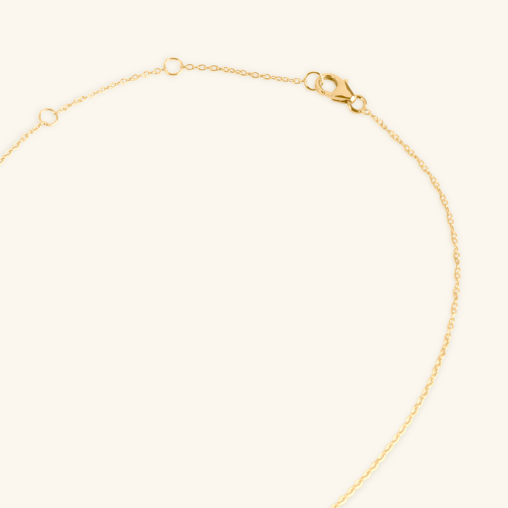 Close-up of lobster clasp on Bar  Enamel Necklace Turquoise Gold Vermeil – Foundry 