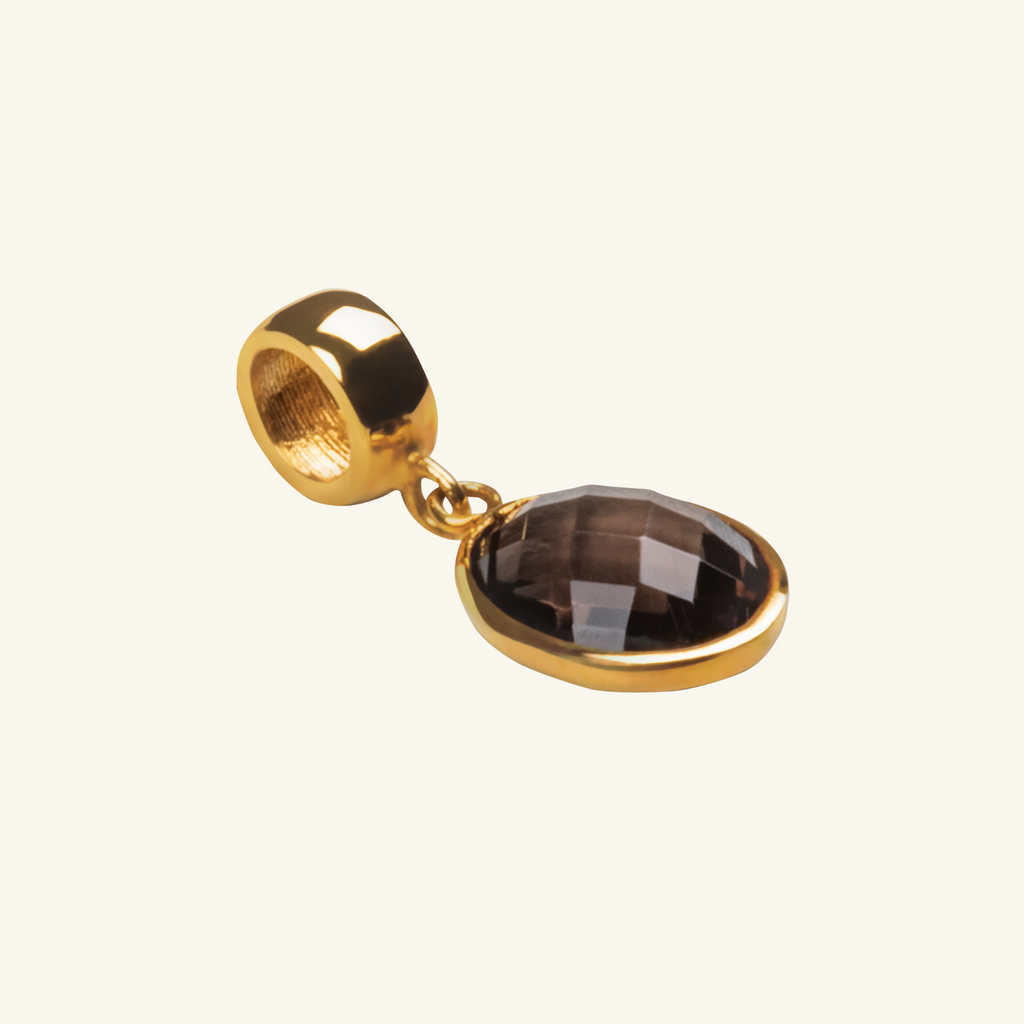 18k gold Black Sapphire Oval Charm– Foundry Jewelry
