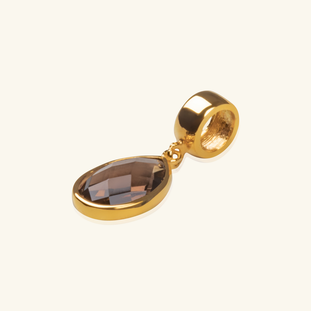 18k gold Black Sapphire Pear Charm – Foundry Jewelry