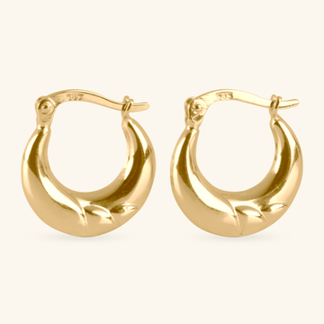 14k gold Boho Bold Hoops, front view – Foundry Jewelry