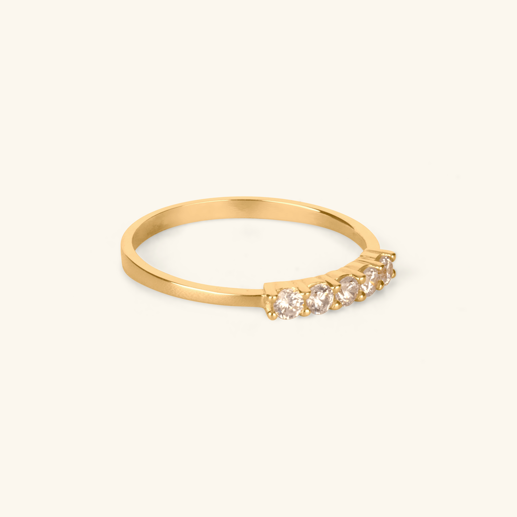 Close-up of Bold Line Stacker Ring 14k gold – Foundry