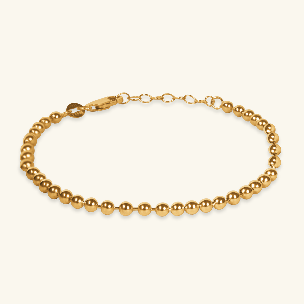 14k gold Bold Spheres Bracelet, front view – Foundry Jewelry