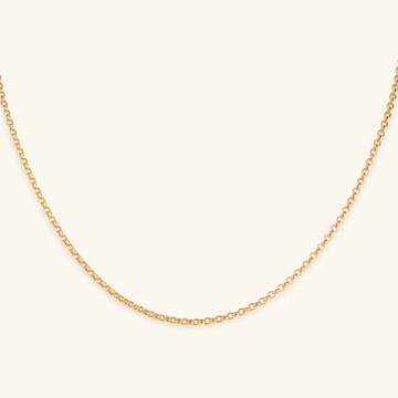 14k gold Cable Chain Necklace, front view – Foundry Jewelry