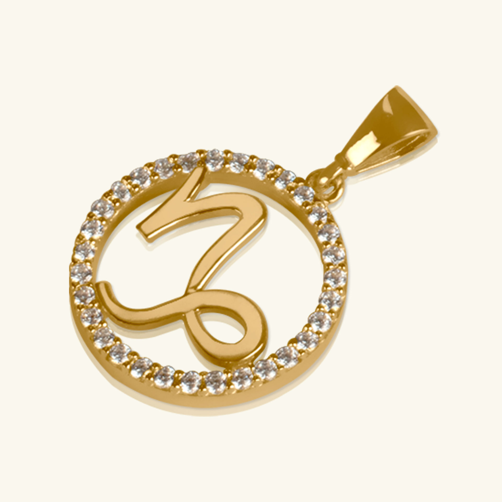 Close-up of Capricorn Pendant 14k gold – Foundry