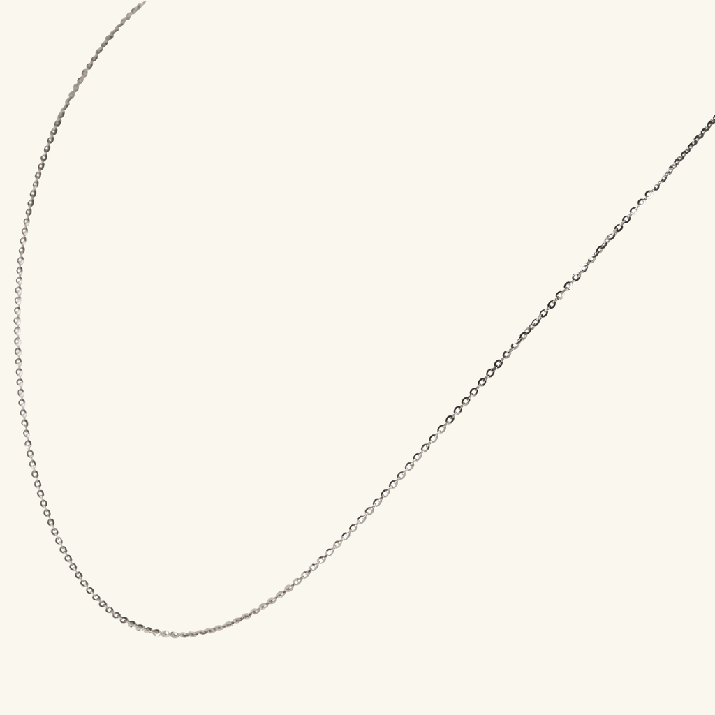 18k white gold Chain Necklace, front view – Foundry Jewelry