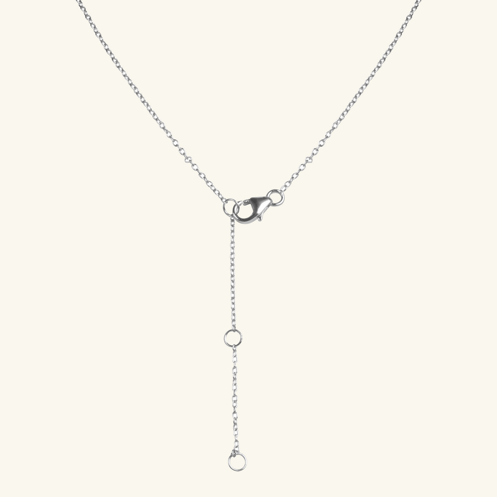 Close-up of lobster clasp on Crescent Horn necklace Sterling Silver – Foundry