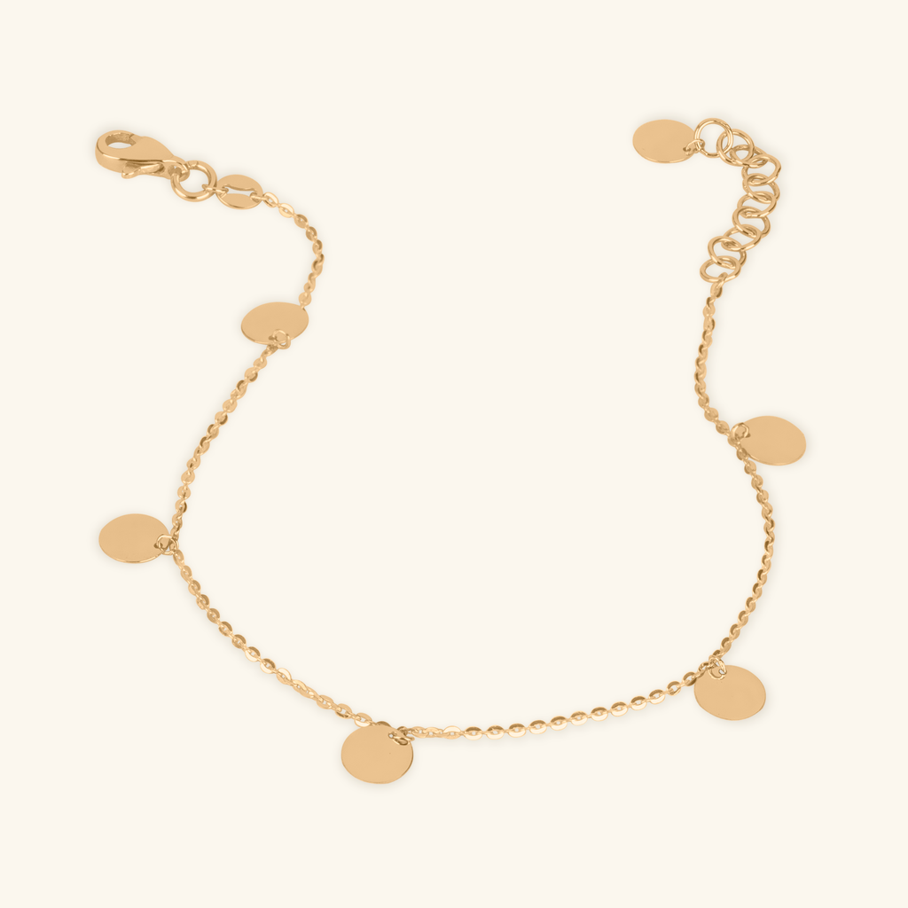 14k gold Dots Bracelet, front view – Foundry Jewelry