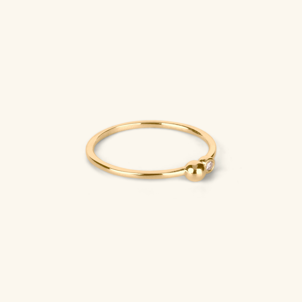 Close-up of Duo Stacker Ring 14k gold – Foundry