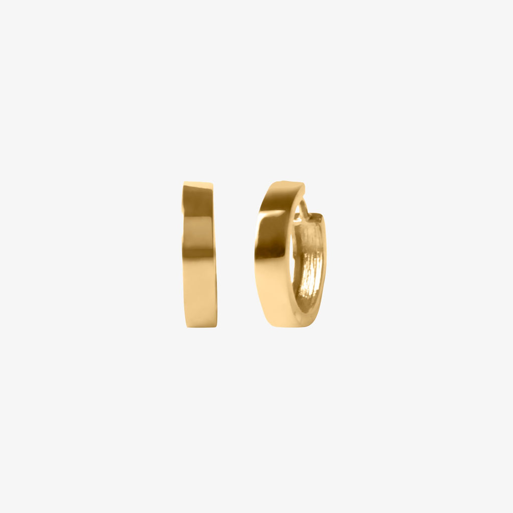 18k gold Essential Hoop Earrings, front view – Foundry Jewelry