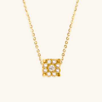 14k gold Flower Pendant Necklace, front view – Foundry Jewelry