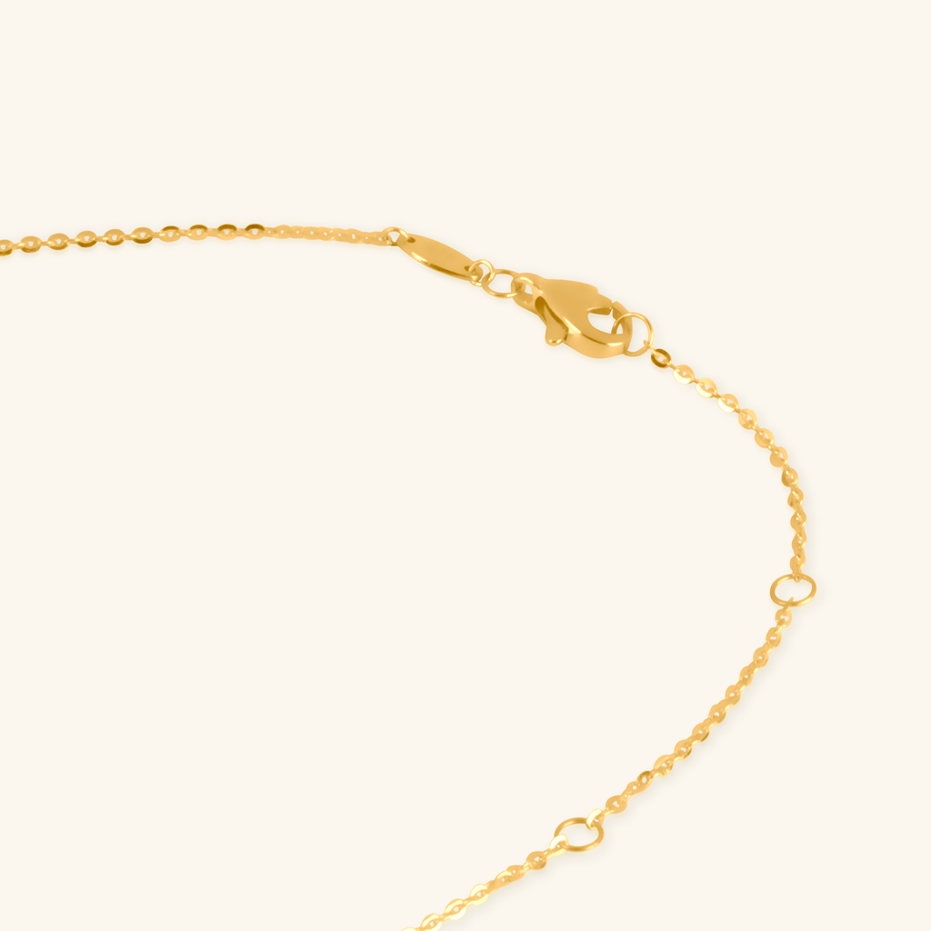 Close-up of lobster clasp on Flower Pendant Necklace 14k gold – Foundry