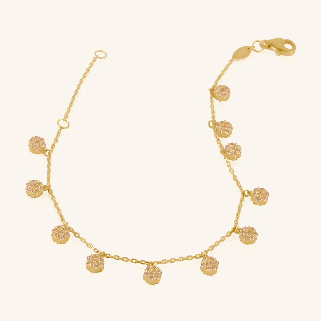 Close-up of lobster clasp on Flower Station  Bracelet 14k gold – Foundry