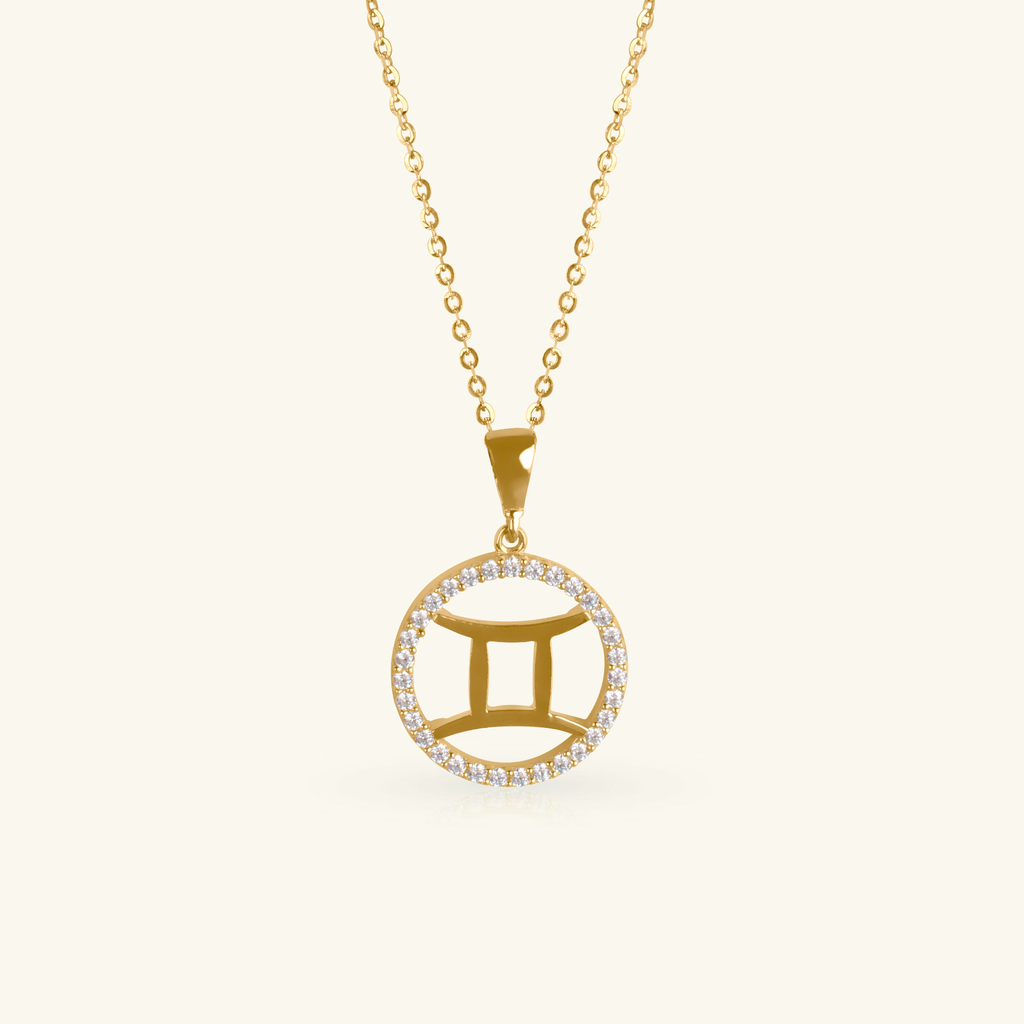 Close-up of Gemini Pendant 14k gold – Foundry
