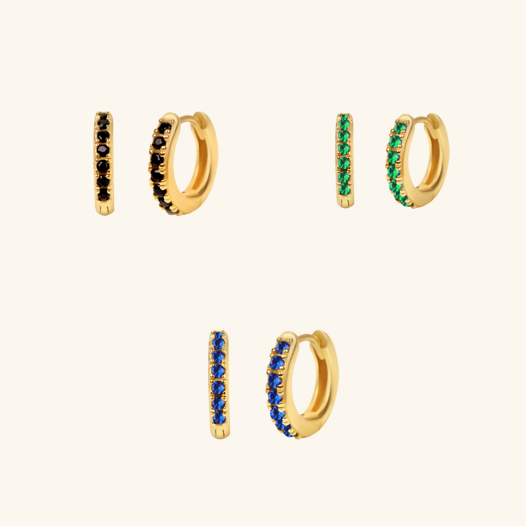 925 sterling silver Gemstone Green Mini Hoop Earrings – Foundry Jewelry