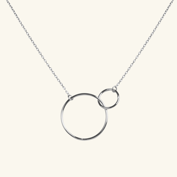 Sterling Silver Interlocking Circle Necklace, front view – Foundry Jewelry