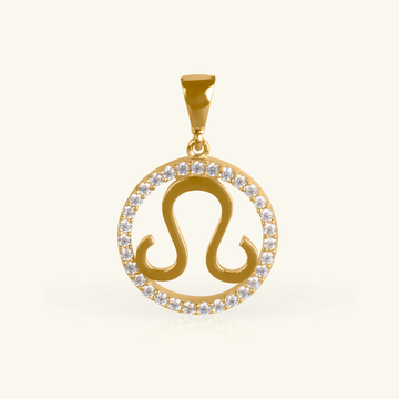 14k gold Leo Pendany, front view – Foundry Jewelry